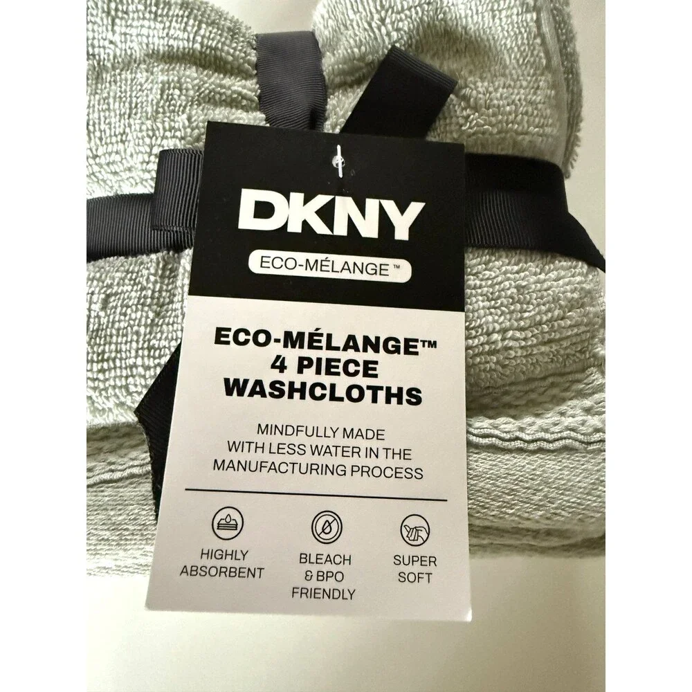 DKNY Facecloths Washcloths Pale Green 13x13